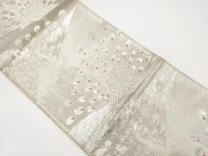 アンティーク 孔雀模様織り出し袋帯(着用可)